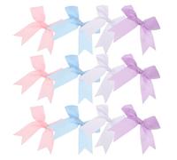 FIXOSHEE 80 Pezzi Mini Fiocchi Natalizi in Morbido per Decorazioni Albero di Natale Regali e Accessori Fai da Te Fiocchetti Colorati Rosa Azzurro Bianco per Artigianato e Abbigliamento
