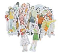 FIXOSHEE Adesivi per Scrapbooking 120 Pezzi Set di Adesivi Decorativi in Carta Spessa per Diario e Album Fotografici Motivi Ragazze per Decorazione Diari Biglietti e Regali