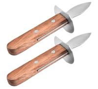 FIXOSHEE Apriostriche in Acciaio Inox 2 Pezzi Impugnatura Ergonomica Antiscivolo, Utensili per Aprire Ostriche e Frutti di Mare, Strumenti da Cucina per Uso Professionale e Casalingo