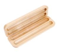FIXOSHEE Astuccio Portapenne Vuoto in Legno Acero Doppio Scomparto, Espositore per Penne Robusto e Compatto, Scatola Porta Penne Decorativa per Ufficio e Confezioni Regalo