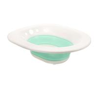 FIXOSHEE Bacinella Bidet Pieghevole per Bagno Casa Vasca Lavaggio Intima per Donne e Anziani Design Compatto Materiale Resistente Adatta Wc Standard e Sedie Comode Bianco Verde