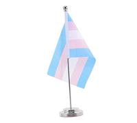 FIXOSHEE Bandiera Tavolo Lgbtq in Poliestere con Supporto Base Piccola Decorazione per Festa ed Esterna Resistente e Facile Usare