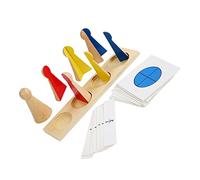 FIXOSHEE Blocchi Educativi in Legno per Fractions Didattico con Lisce per Strumento Montessori per Apprendimento Cognitivo e Sviluppo Abilità Manuali