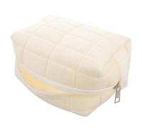 FIXOSHEE Borsa Portaoggetti per Pennarelli e Cosmetici Beige Grande Capacità Cerniera Astuccio Organizzatore Portatile per Studenti e Viaggiatrice Quotidiana