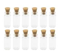 FIXOSHEE Bottiglie Piccole Trasparenti 100 Pezzi 1 Ml Tappo Sughero per Conservare Messaggi e Oggetti Fai da Te