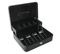 FIXOSHEE Cassetta Portavalori con Scomparti per Banconote per Monete Contenitore Compatto in Resistente con Maniglia Cassa Registratore Sicura per Supermercati e Banche