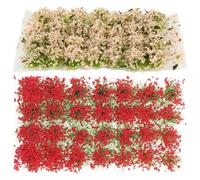 FIXOSHEE Ciuffi di Fiori Statici e Vegetazione Artificiale in Resina, Mini Decorazioni Fai da Te per Modellismo Ferroviario e Micro Paesaggi, Set da 2 Scatole per Scenari di Trenini