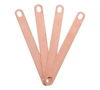 FIXOSHEE Connettore a Cinghia di Rame per Batteria al Litio 4 Pezzi, Linguetta in Rame Rosso Spessore 2mm, Foro 6x9mm Distanza 100mm, per Assemblaggio e Riparazione Pacchi Batteria