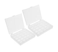 FIXOSHEE Contenitore - in Trasparente 2 Pezzi da 25 Slot Organizer per Cucito Salvaspazio Custodia per da Cucire per Casa e Atelier
