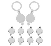 FIXOSHEE Copertura per Spioncino Porta in Rame 10 Pezzi, Piastra di Sicurezza per Porte da 16 Mm Interno e 20 Mm Esterno, Tappo Divisibile Argentato per Privacy Appartamento