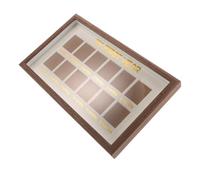 FIXOSHEE Cornice per Foto del Primo Anno in Legno Noce con Griglia Multifoto Album Fotografico per Neonati da Parete Bacheca Commemorativa per Crescita e Compleanno