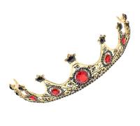 FIXOSHEE Corona Nuziale Barocco Strass Rossi Copricapo da Sposa Leggero per Feste e Matrimoni Accessori da Sposa per Donne e Damigelle Corona di Compleanno per Eventi Speciali