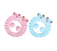 FIXOSHEE Cuffia Da Bagno e Regolabile Per Bambini Visiera Protettiva, Cappello Per Shampoo Chiusure Multiple in Eva, Protezione Orecchie e Occhi Per Doccia, Set Da 2 Pezzi Blu e Rosa