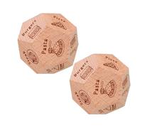 FIXOSHEE Dadi Decisionali per la Cena in Legno Resistente Set da 2 Pezzi di Piccoli Dadi per Scegliere Cosa Mangiare Gioco da Tavolo Leggero e Portatile per Feste e Casa