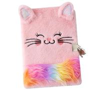 FIXOSHEE Diario Segreto per Bambine con Gatto in Peluche Morbido e Portatile Quaderno per Scrivere e Disegnare Regalo Creativo per Ragazze