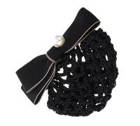 FIXOSHEE Elegante Fermaglio per Capelli Rete Nera con Nodo Farfalla Accessorio da Ufficio per Donna Fascia Elastica per Lavoro e Uso Quotidiano