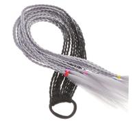 FIXOSHEE Extension Capelli Treccine Africane Lunghe con Coda Intrecciata Colorata e Fascia Elastica Accessorio Capelli per Ragazze Cerimonia Cosplay e Uso Quotidiano