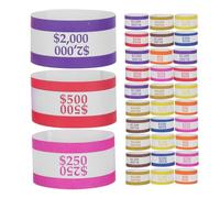 FIXOSHEE Fascette Autoadesive per Banconote 400 Pezzi, Cinturini per Valuta Bancaria in Carta Robusta, Colori Assortiti, per Banche e Negozi, per Organizzazione e Gestione Colore Casuale