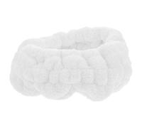 FIXOSHEE Fascia per Chioma da Spa Donna Elastica in Pile di Corallo Morbido Bianca per Lavaggio Viso Trucco Cura della Pelle Sport e Centro Benessere