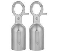 FIXOSHEE Fermacorda con Gancio a Scatto in Metallo da 32 MM Tappi Terminali per Corda per Uso Esterno Set da 2 Pezzi per Divisori di Coda e Controllo Folla Connettori Resistenti per