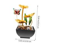 FIXOSHEE Fontana da Decorativa in con Farfalla USB Fontana Dacqua Zen con Fiori e Foglie per Ufficio e Casa da Scrivania