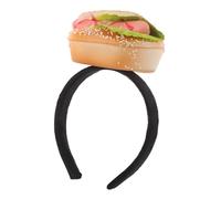 FIXOSHEE Funny Food Headband Burger Hot Dog Hair Hoop For Halloween Birthday Party Accessory Lightweight Elastic Fit