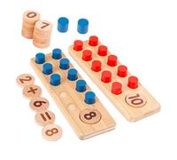 FIXOSHEE Giocattolo Educativo in Legno per Matematica con Numeri Impilabili Sicuro e Liscio Aiuta Apprendimento Contare Cognizione Numerica e Coordinazione Occhio-mano per Scuola Materna e