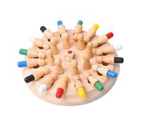 FIXOSHEE Gioco Educativo in Legno per Anni Memory Training con Colorati Scacchi in Legno Allenamento Cognitivo e Coordinazione Occhio-mano Regalo Didattico per Ragazzo Ragazza