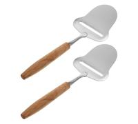 FIXOSHEE Grattugia per Formaggio Manuale 2 Pezzi in Acciaio Inox con Manico in Legno, Affetta Tartufi a Lama Liscia Ergonomica, Utensile Portatile per Cucina e Preparazione di Dessert