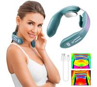 FIXOSHEE Massaggiatore Intelligente per Collo Calore USB Massaggiatore Linfatico Punti di Agopuntura per Rilassamento e Sollievo Dalla Tensione Cervicale Design Ergonomico a Impulsi a