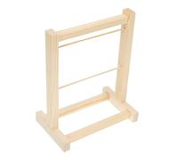 FIXOSHEE Mini Appendiabiti in Legno Resistente a Due Livelli Supporto Salvaspazio per Vestiti di Bambole Organizer Pratico e Semplice per Abbigliamento in Miniatura per Raccolte e