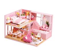 FIXOSHEE Mini Casa di Bambole in Legno DIY Piccolo Appartamento Creativo e Resistente Gioco Manuale per Famiglie Divertimento Immaginativo e Decorazione Soggiorno