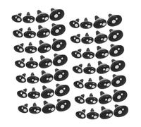 FIXOSHEE Occhi e Nasi Sicurezza per Giocattoli Fai da Te Ovali Neri con Dettagli Accessori in Plastica Resistenti per Animali e Pupazzi Crochet