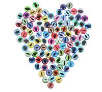 FIXOSHEE Occhi in Vetro per Fai da Te 100 Pezzi Materiali per Creazione e Occhi Colorati per Progetti Creativi e Decorazioni per Ragazza