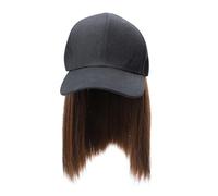 FIXOSHEE Parrucca Corta e Dritta Cappello Monopezzo Bobo Per Donna, Fibra Resistente Al Calore, Set Parrucca e Copricapo Versatile Per Feste, Scuola e Viaggi, Design Pratico e Facile Da Indossare