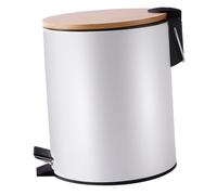 FIXOSHEE Pattumiera con Coperchio in Bambù Silenziosa per Casa e Ufficio Contenitore Multiuso per Rifiuti e Carta Chiusura Soft-close Antiodore per Camera e Bagno