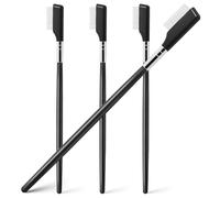 FIXOSHEE Pettine per Ciglia e Esperienza Confortevole 4 Pezzi in Acciaio Inossidabile Manico Diritto per Separazione Ciglia Adatto per Casa e Viaggio