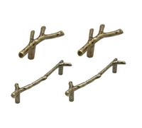 FIXOSHEE Pomelli per Cassetti a Forma di Ramo 4 Pezzi, Design Vintage in Metallo Resistente, Maniglie per Armadi per Cucina e Soggiorno