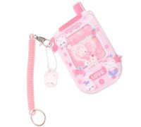 FIXOSHEE Porta Tessere in PVC con Decorazione Cartone Animato Custodia Protettiva per Id e Carte Campus Portabadge Multifunzione Rosa Accessorio Scuola e Autobus