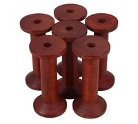 FIXOSHEE Portarocchetti in Legno Vintage 6 Pezzi, Porta Filo da Cucito e Ricamo Compatto 3.5x7.5cm, Organizzatore Salvaspazio per Bobine Filati Domestico e Sartoria Professionale