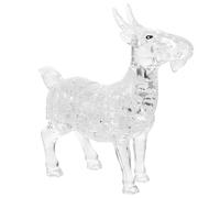 FIXOSHEE Puzzle 3D di Cristallo a Forma di Capra Bianca Ornamento da Tavolo Creativo per Decorazione Casa e Ufficio Idea Regalo per Compleanno e Collezione