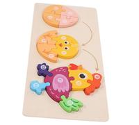 FIXOSHEE Puzzle Educativo Animali Crescita Gioco Cognitivo per Puzzle Legno Sicuro con Vernice Atossica Stimola e Abilità Sociali Giocattolo Didattico per Prima
