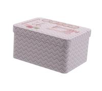 FIXOSHEE Scatola Portaoggetti in Latta con Coperchio Ribaltabile, Organizer Portatile per Cucito in Metallo Resistente, Contenitore Compatto per Fili e Aghi per Viaggi e Uso Domestico