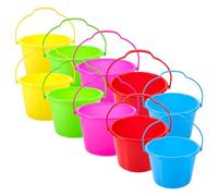 FIXOSHEE Set 10 Pezzi Giocattolo Secchiello da Spiaggia Colorato, Secchiello da Pesca Leggero e Maneggevole, Giocattoli Secchio D’acqua per Asilo e Giochi All’aperto Colore Colore Casuale