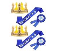 FIXOSHEE Set 2 Diademi da Principe Blu per Compleanno Fascia e Spilla Accessori Festa per Feste a Tema Cosplay e Giochi di Ruolo Decorazioni per Party