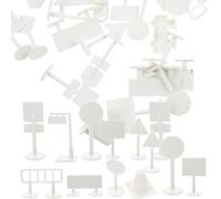 FIXOSHEE Set 2X18 Pezzi Giocattoli Segnali Stradali per Modellini di Segnali Stradali Educativi in Plastica Semafori Giocattoli da Tavolo per Apprendimento Sicurezza Stradale e Gioco