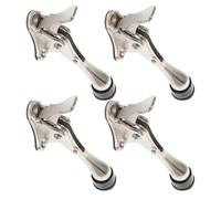 FIXOSHEE Set 4 Pezzi Fermaporta in Lega di Zinco Meccanismo a Pedale Antiscivolo, Supporto Silenzioso per Porte Interne su Piastrelle, Moquette, Vetro e Legno, Fissaggio Fermo Porta