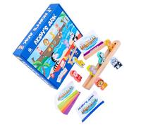 FIXOSHEE Set Blocchi da Costruzione in Legno per Gioco di Ordinamento Educativo Forme Colorate Stimola la Coordinazione Occhio-Mano e la Creatività per L’Infanzia