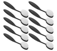 FIXOSHEE Set da 10 Pennelli Ovali per Fondotinta Stile Spazzolino da Denti, Morbidi senza Tracce, per Trucco Viso Liquido e Contouring, per Viaggi e Uso Professionale