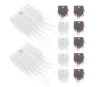 FIXOSHEE Set da 24 Pezzi Baffi da Folletto Fai da Te Peluche Pretagliati Grigio e Bianco 18X9 CM Naso e Palline in Legno per Decorazioni Stagionali e Progetti Artigianali per